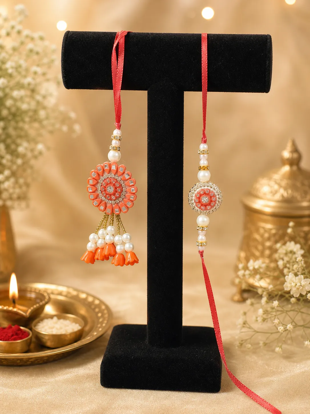 Orange Floral Lumba Set