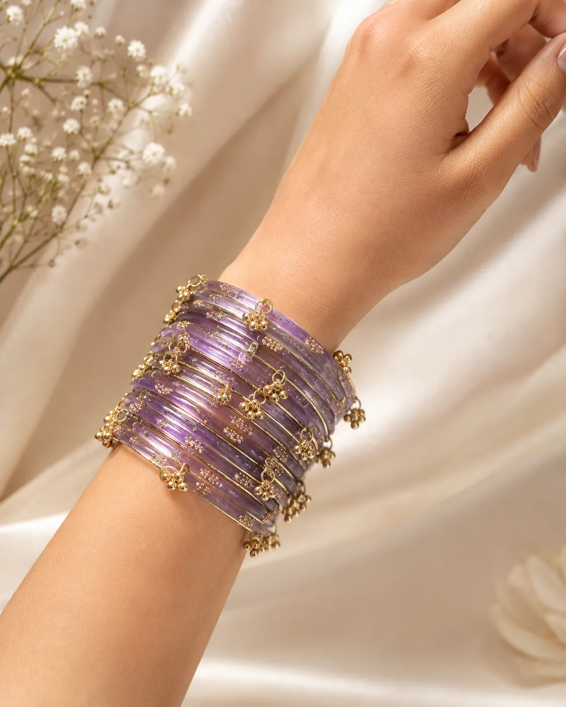 Lavender Noor Kashmiri Chudiya Set thumbnail 2