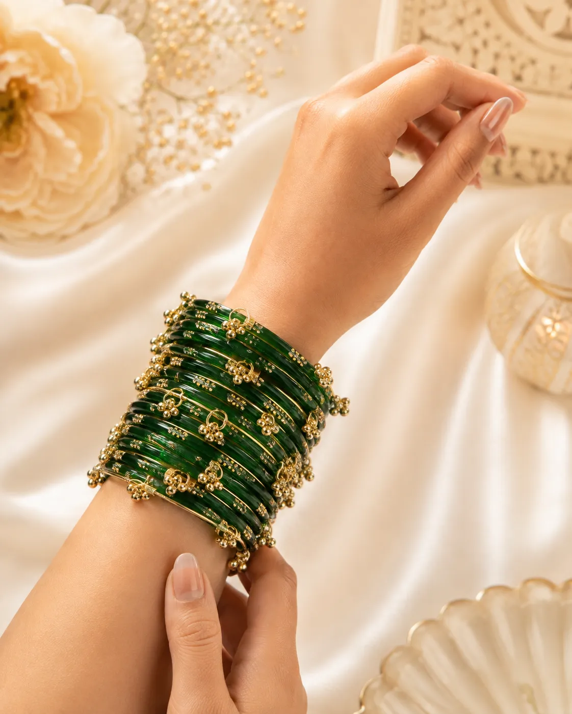Emerald Mehfil Kashmiri Chudiya Set thumbnail 2