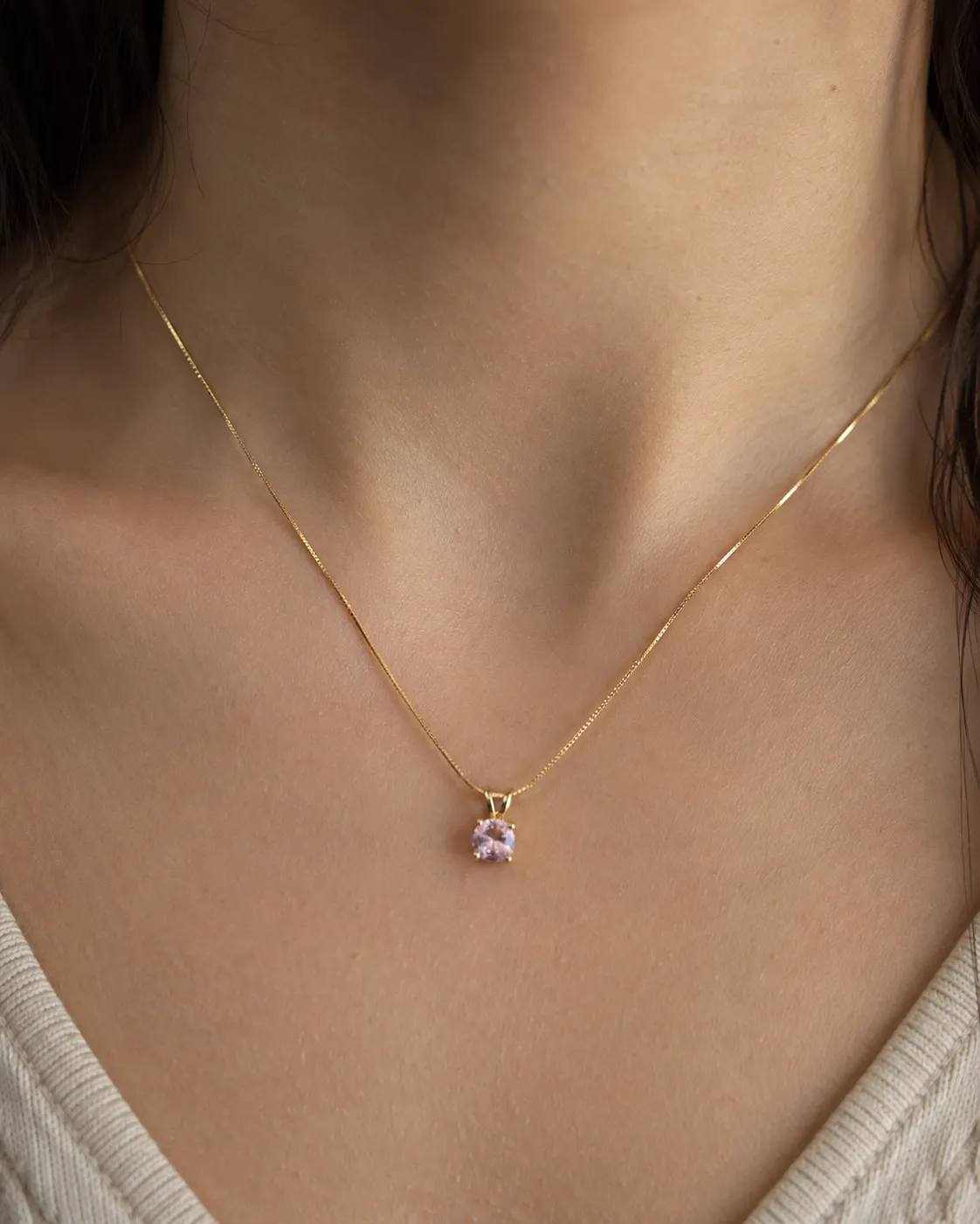 Blush Solitaire Pendant thumbnail 2