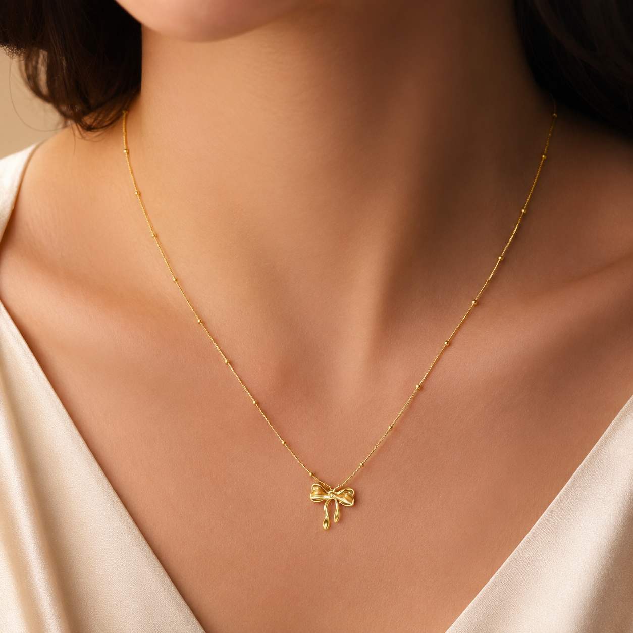 Bow-Tied Love Anti Tarnish Pendant thumbnail 2